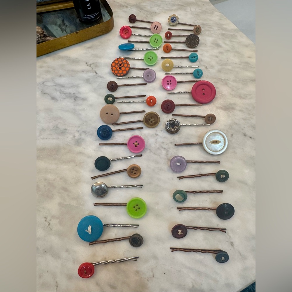 Colorful Button Hair Clips